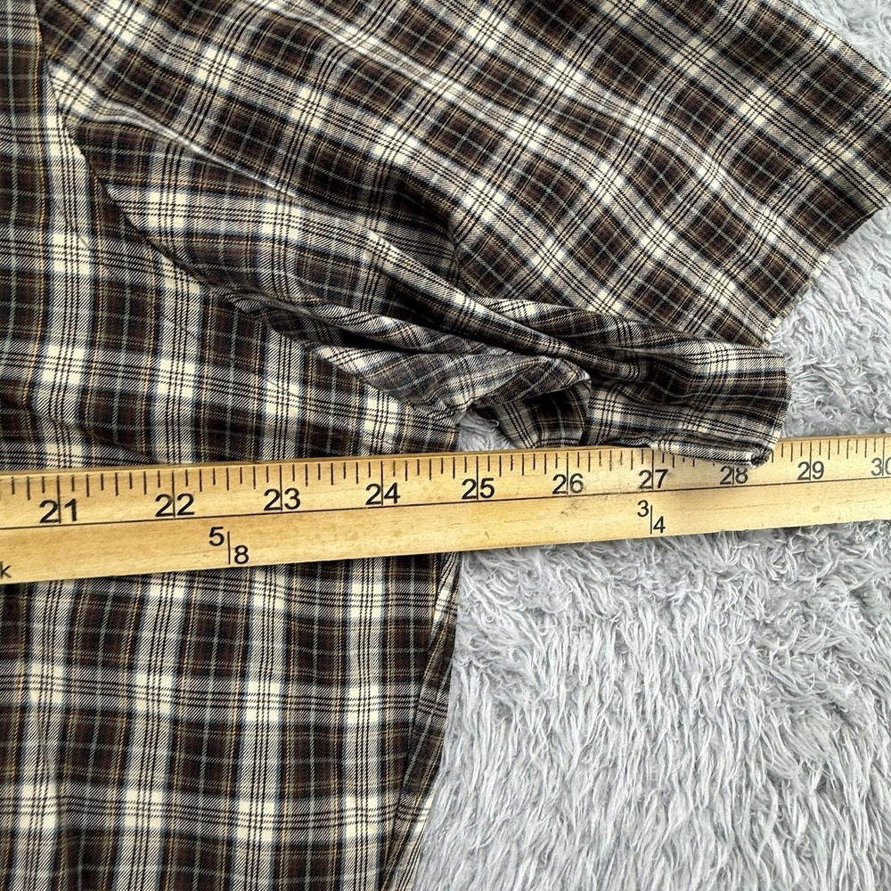 Vintage Ralph Lauren Shirt Mens Large Plaid Button Up Classic Pony Brown - Picture 5 of 6
